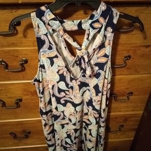 Multicolor navy dress